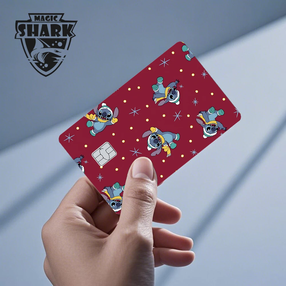 マジックサメ新しい白雪姫ステッチミッキーメリークリスマスカバーステッカーフィルムスキン銀行デビットクレジットカード用