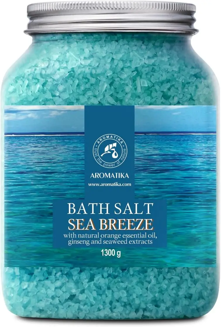 Bath Sea Salt 46 Oz - Natural Sea Breeze Salt for Relaxing Sleep, Aromatherapy Body Care