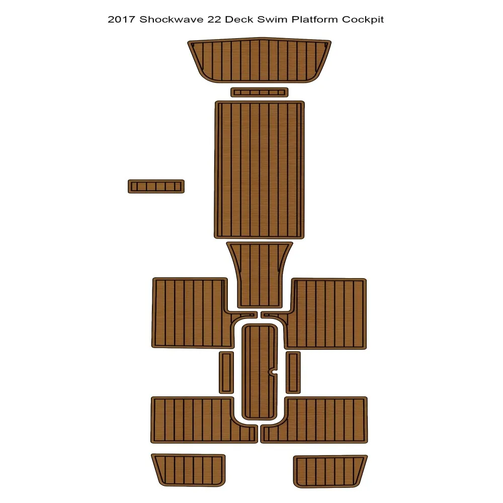 2017 Shockwave 22 Deck Swim Platform Cockpit Pad Boat EVA Teak Deck Floor Mat SeaDek MarineMat Gatorstep Style Self Adhesive