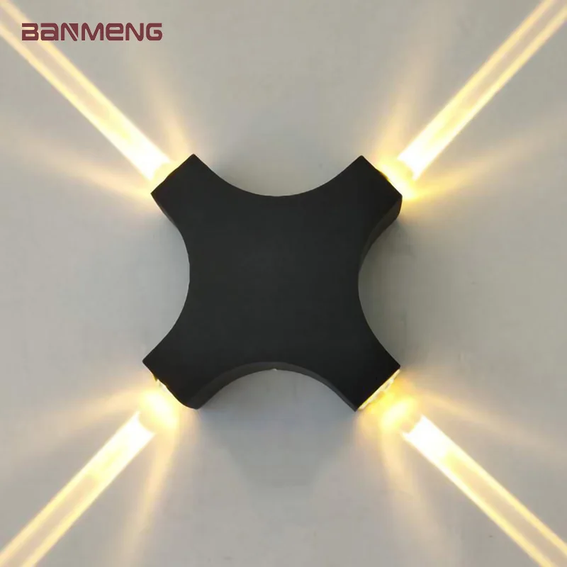 Modern Shining on all side LED wall lamp indoor and outdoor bedroom living room corridor aisle loft wall sconce aluminum fixture