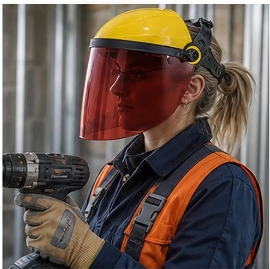 1Pcs Welding Face Cover Safety Mask Head-Mounted Welding Safety Shield Full Face Grinding Protector for Construction Home