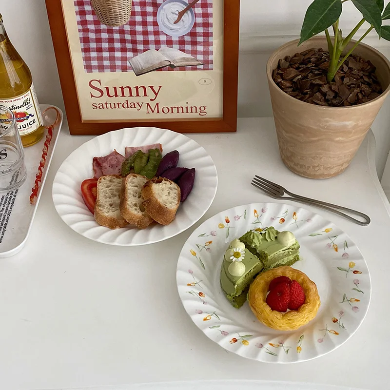 

Cute Wedding Birthday Plate Set Party Ceramic Food Salad Serving Plate Diner Platen Crockery Full Tableware Vajilla Dishes