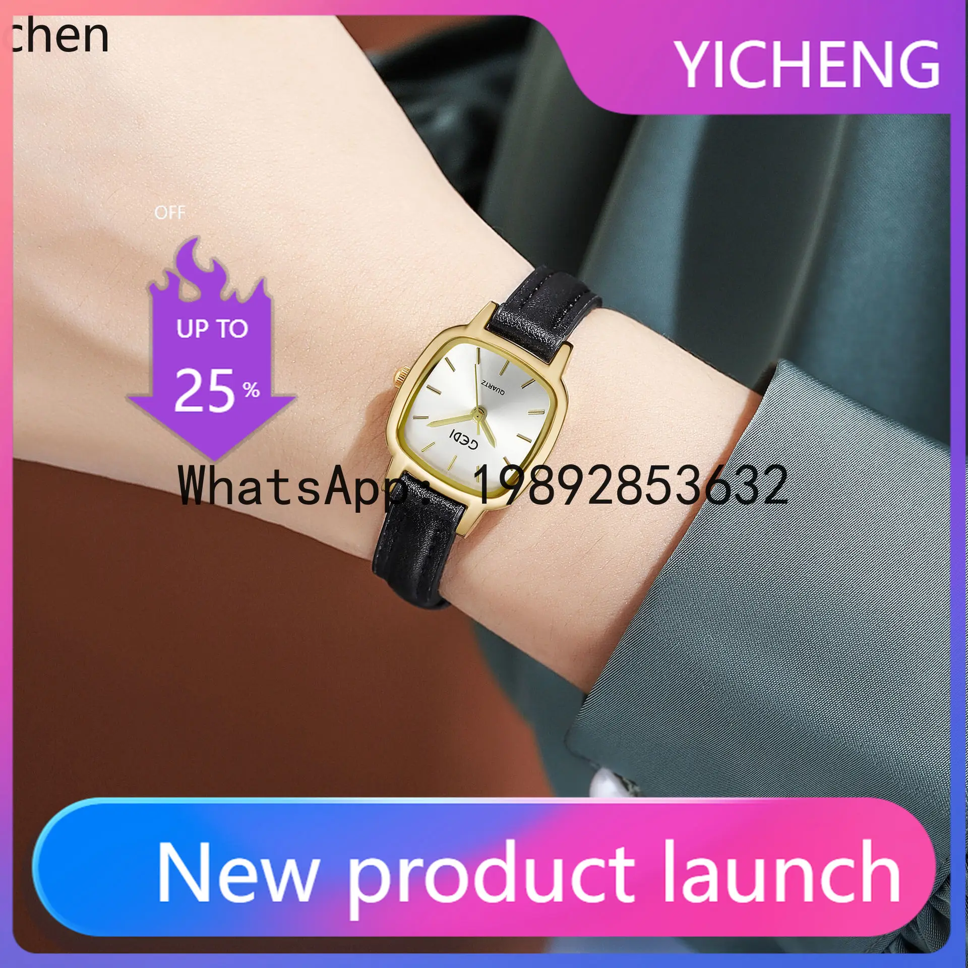 

ZZ minimalist style leather strap student waterproof niche high-end women's quartz watch