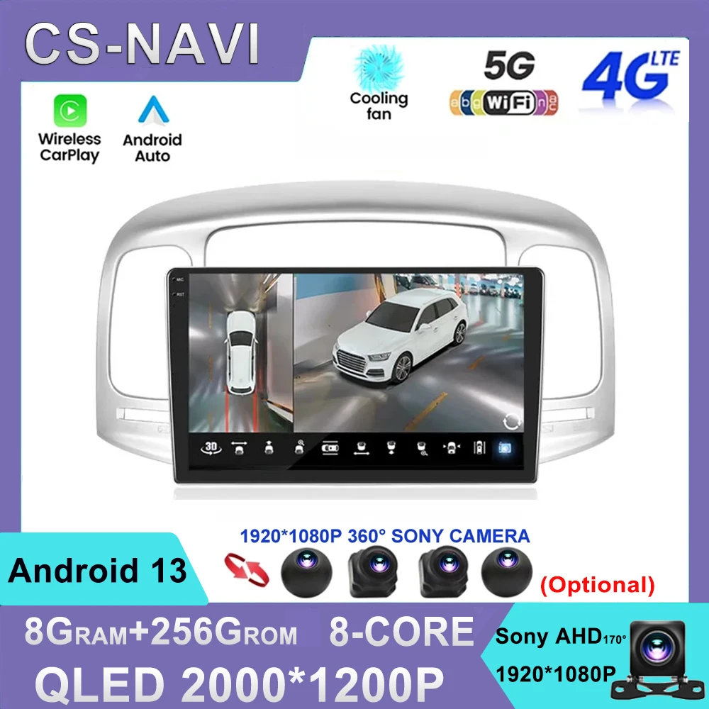 

Мультимедийная магнитола для Hyundai Accent 2008-2011, Android 13, все в одном, 2 Din, видео, GPS-навигация, без DVD, CD-проигрывателя Carplay, 4G