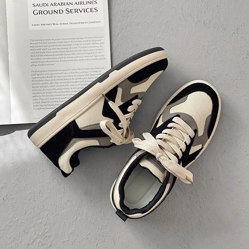 Sneaker jalanan untuk pria, sepatu kets olahraga divulkanisir, sepatu Platform kasual luar ruangan, sneaker mewah untuk pria