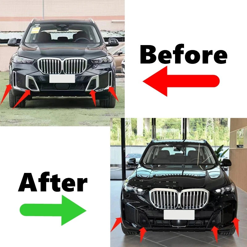 Car Front Bumper Splitter Side Spoiler Air Vent Wind Knife Body Kits For BMW X5 G05 LCI 2023 2024 2025