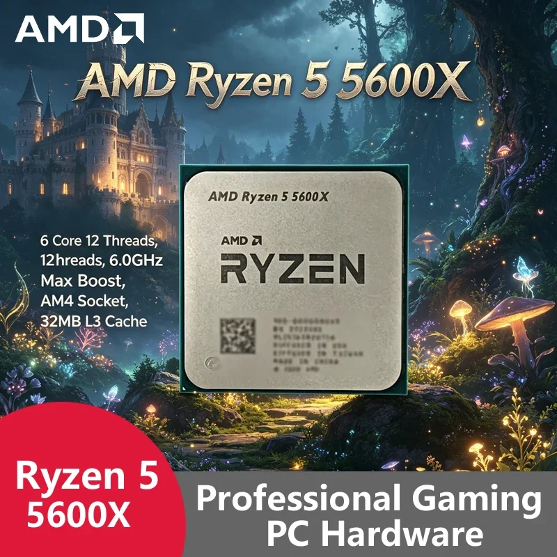 

AMD Ryzen 5 5600X Unlocked Tray OEM CPU,6C12T,4.6GHz Boost,32MB L3 Cache,AM4 65W High Performance Gaming CPU Loose No Retail Box