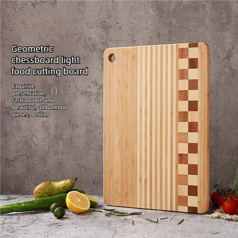 

bamboo cutting board, checkerboard steak plate, Western cuisine plate, checkerboard vegetable bread salad baking utensil board