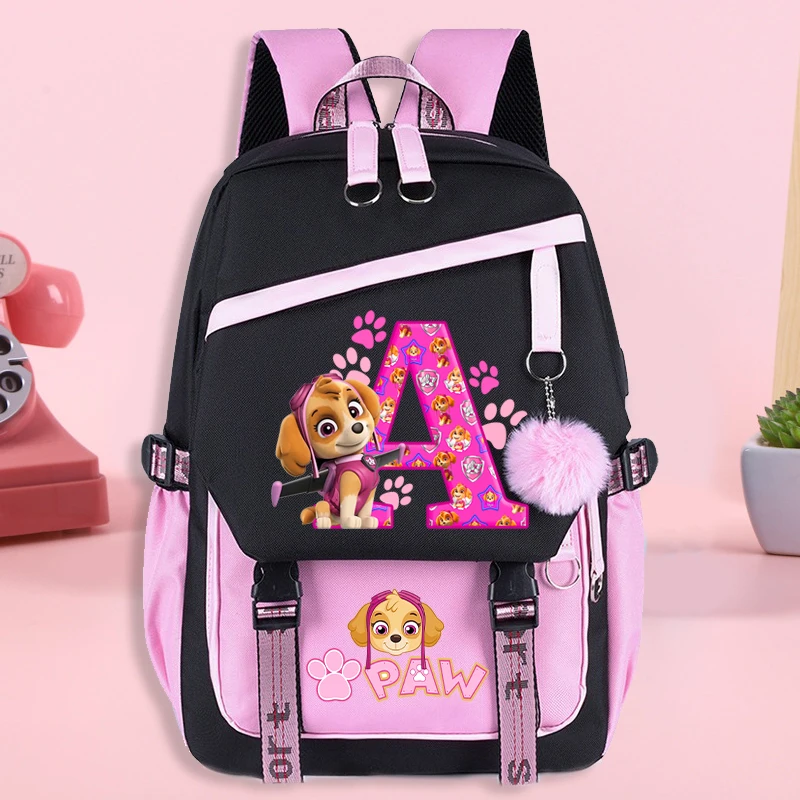 Paw Patrol 학생을위한 고품질 배낭 만화 편지 인쇄 Schoolbag 소년 소녀 패션 편지지 도서 보관 가방