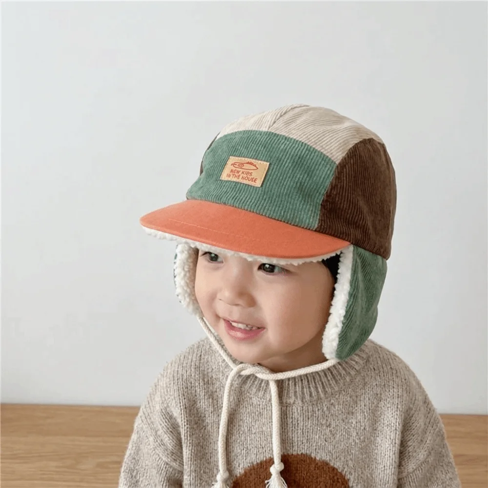 Outdoor Gear Patchwork Trapper Hat Corduroy Earflaps Warm Ski Hat Lining Warm Winter Hat Outdoor Play
