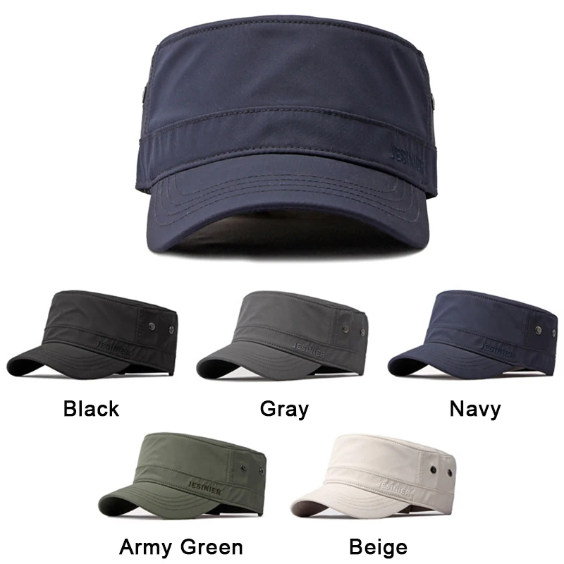 Unisex Summer Flat Baseball Hats for Men Women Quick drying Trucker Hats Male Waterproof Solid Color Plain Flat Top Baseball Cap