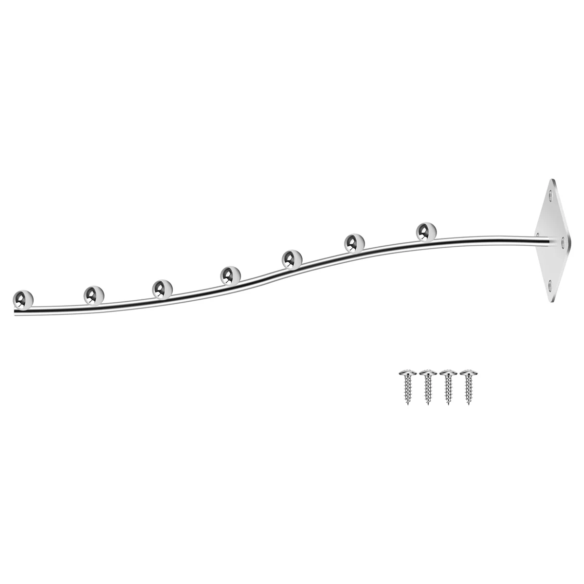 Perchero de montaje en pared con cascada ondulada, ganchos de exhibición de ropa de 7 Cuentas