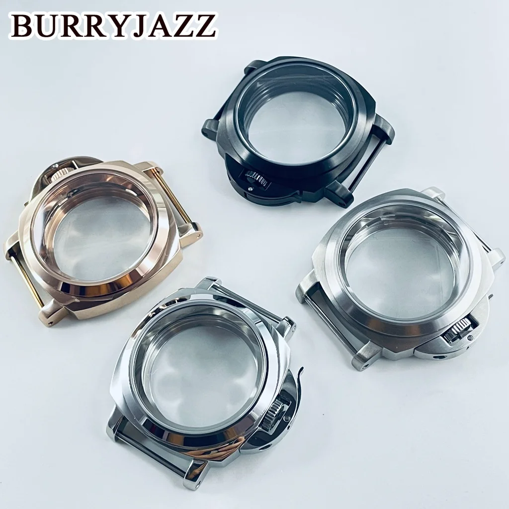 BURRYJAZZ 40 مللي متر صالح NH34 NH35 NH36 NH37 NH38 NH39 NH70 NH72 حركة الفضة الأسود RoseGold ساعة حافظة مقاوم للماء الياقوت الزجاج