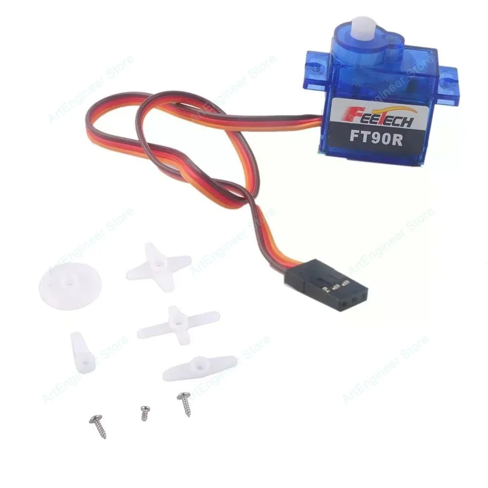 Feetech FT90R 디지털 서보 모터 360 °   Arduino 로봇 스마트카 RC 드론 DIY 프로젝트용 연속 회전 4.8-6V