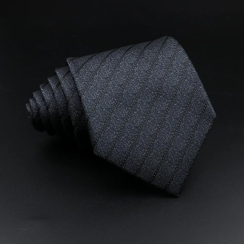 Men\'s Jacquard Classic Striped Tie 8cm Polyester Male Necktie For Business Wedding Party Suit Shirt Daily Wear Accessory Gift