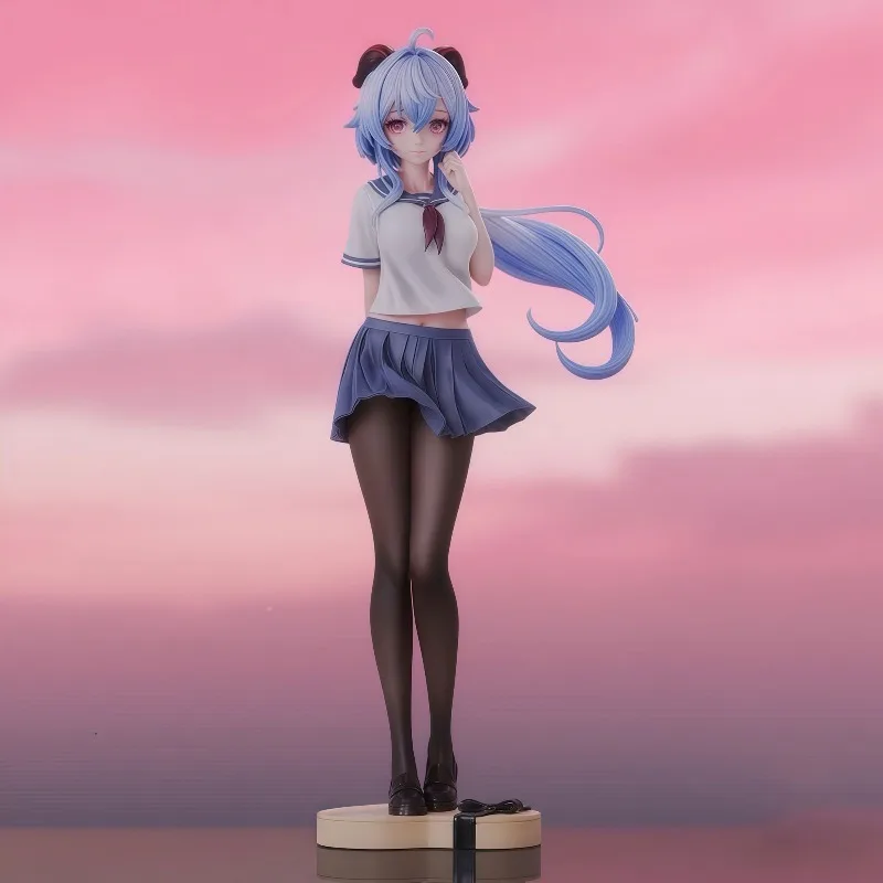 Figurka Genshin Impact Ganyu 25 cm, dostępna od ręki, urocza, piękna dziewczyna, model anime z gry, ozdoba na biurko z PVC, dekoracje, prezenty świąteczne.