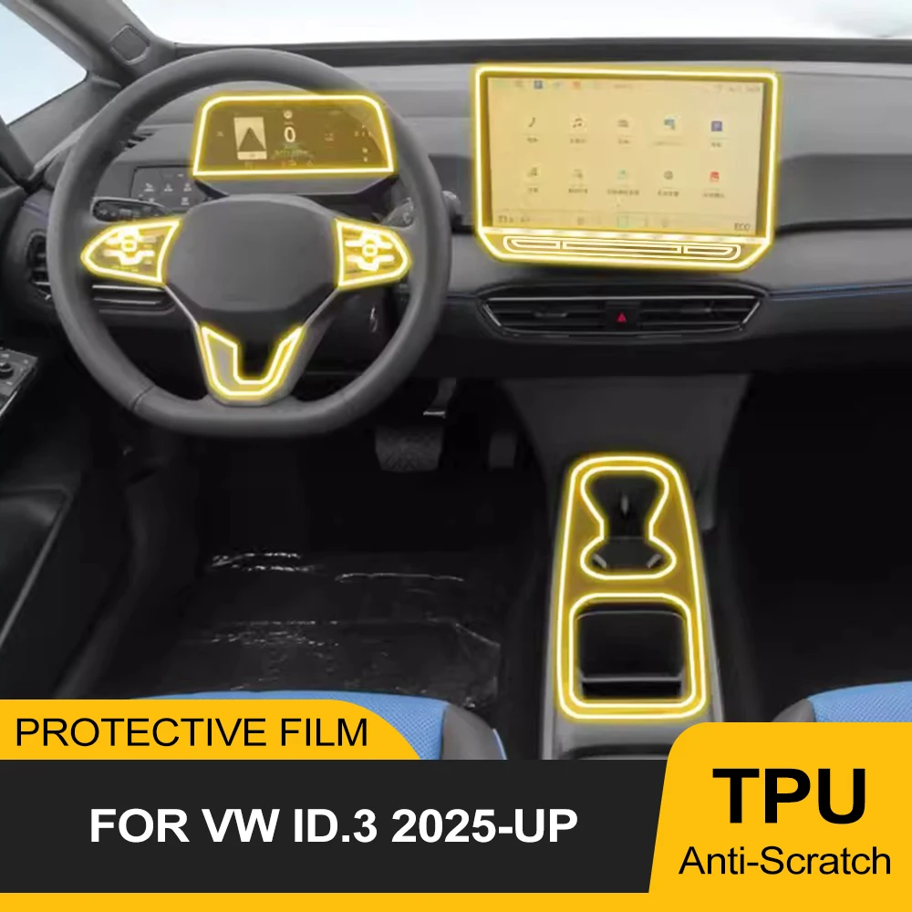 

Pre-cut Car Interior Film for VW Volkswagen ID.3 2025 Auto Center Console Navigation Screen Anti-scratch Transparent PPF TPU