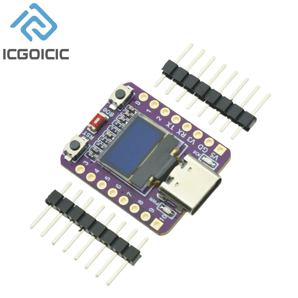 Carte de développement OLED ESP32-C3 avec module OLED 0.42 pouces, antenne en céramique, wifi, Bluetooth, carte de développement supermini ESP32