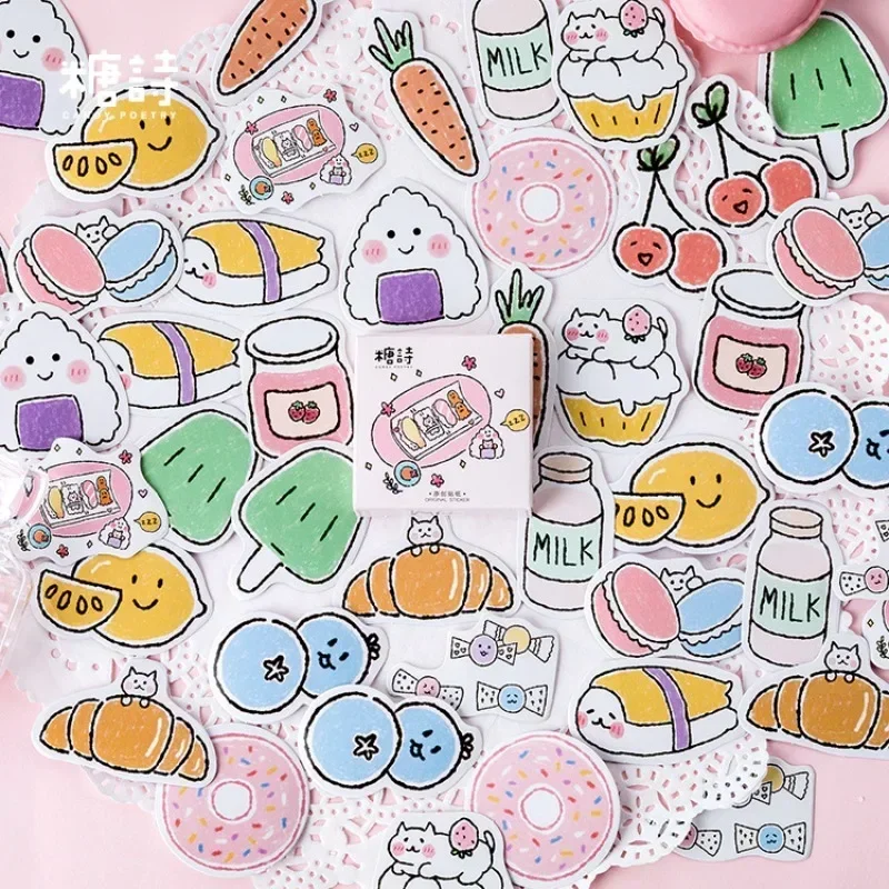 45Pieces Boxed Stickers Pockets Handbooks Notebooks DIY Decorative Stickers Universal Sealing Stationery Stickers