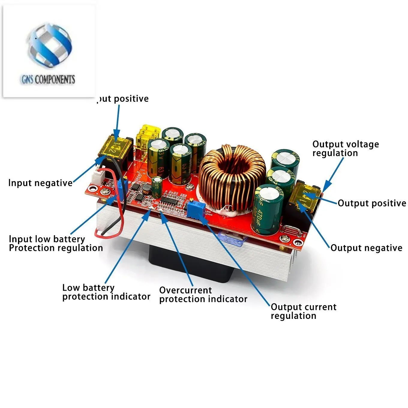 1800W 40A DC-DC DC Constant Voltage Constant Current Boost Converter Boosts 10-60V by Fan for 12-90V Boost Power Module