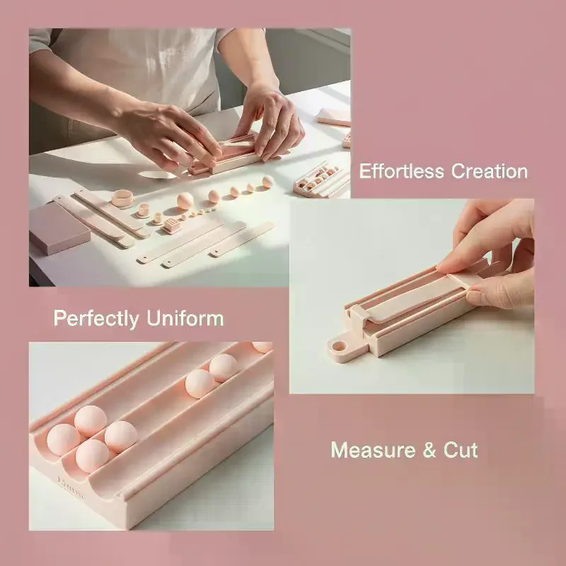 Non-Stick Soft Clay Rubbing Strip Ball Mold Rapid Molding Tool for Fondant Sugar Craft Polymer Clay Jewelry Making Use