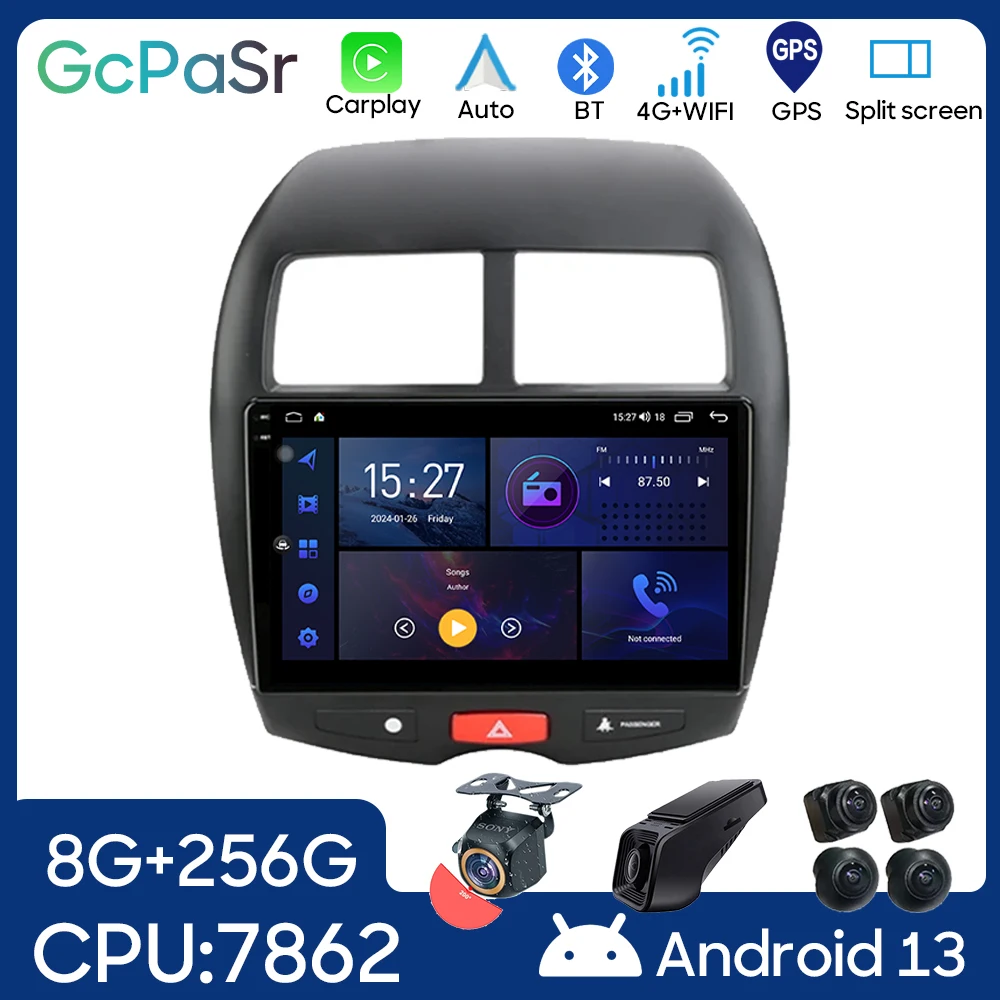 

For Mitsubishi ASX 1 2010-2016 Android Auto Car Radio Head Unit Multimedia Video Player Navigation GPS 5G WIFI DSP No 2din DVD