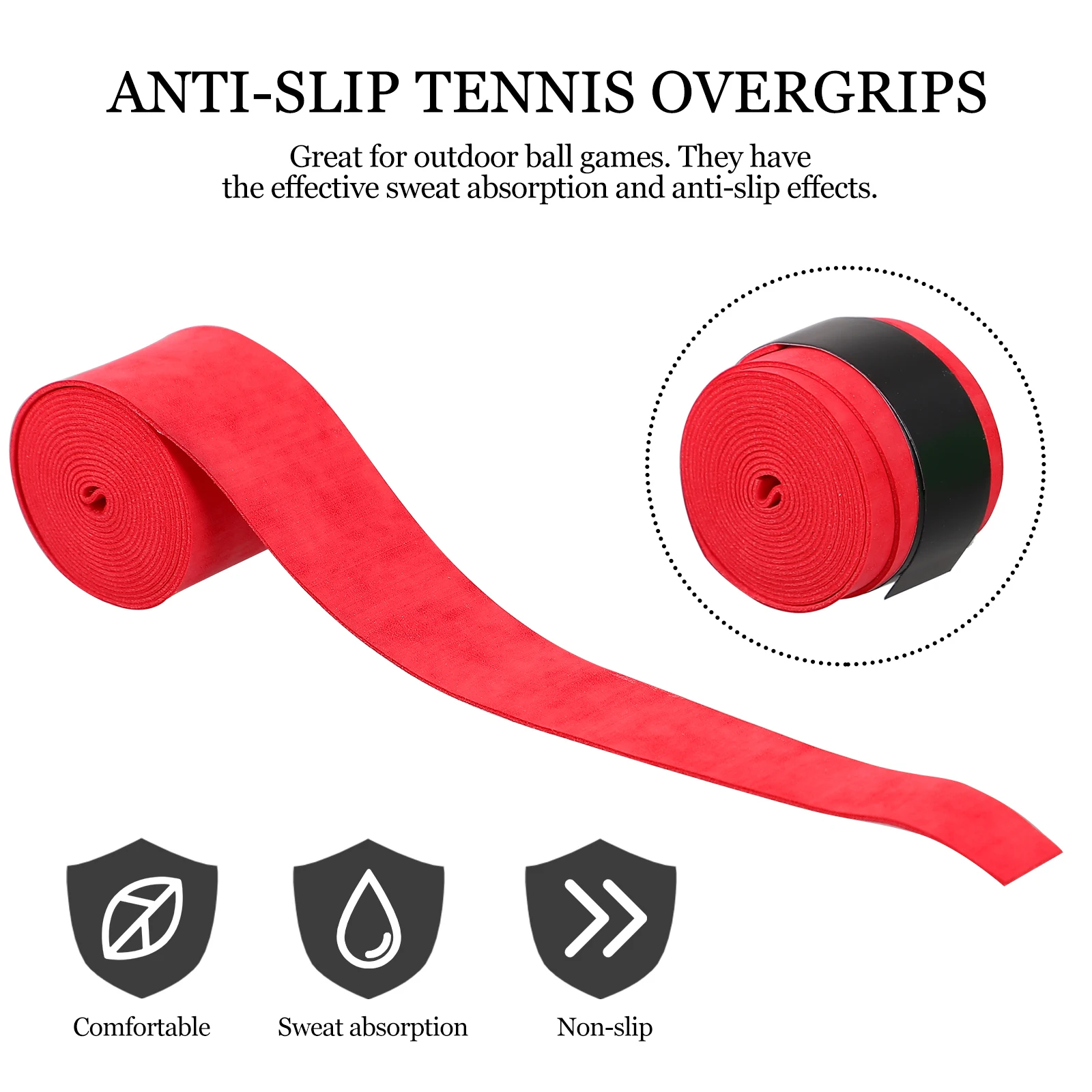 

6Pcs Badminton Racket Sweatband Premium PU Anti-Slip Breathable Overgrips for Tennis Bat Enhanced Grip Comfort Long-Lasting