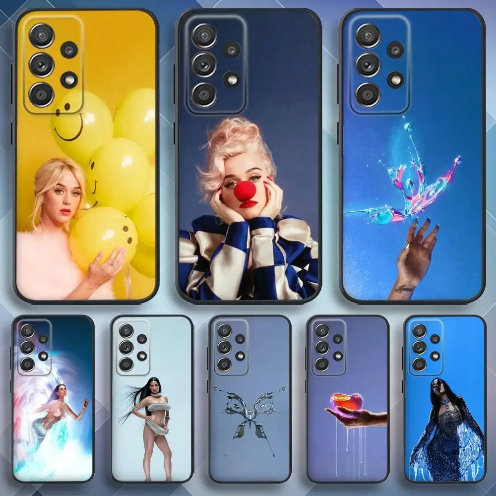 

K-Katy Smile P-Perry Phone Case For Samsung S25,S24,S21,S22,S23,S30,Ultra,S20,Plus,Fe,Lite,Note,10,9,5G Black Cover