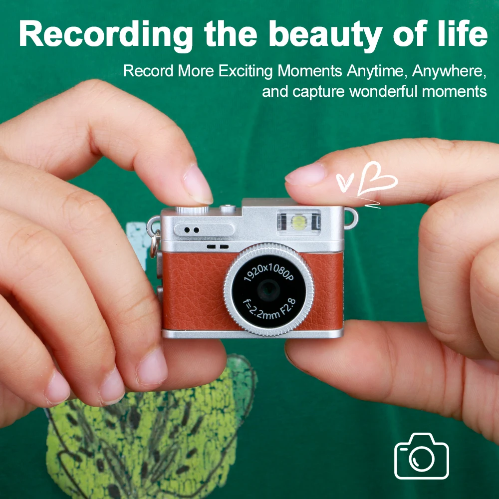 كاميرا رقمية 1080P ريترو CCD كاميرا صغيرة مع شاشة داخلي خارجي رياضي محمول عتيق كاميرا فيديو صغيرة جدًا مسجل فيديو