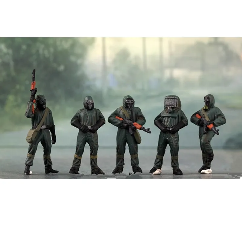 1:72 Scale Model Resin 5 Pcs Russian Biochemical Corps Soldiers Action Figure DIY Scene Accessory Collection Display Fan Gifts