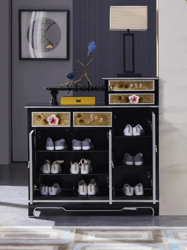 i10.9-Entrance Cabinet Shoe Cabinet Integrated Entry Partition Door Blocking Double-Sided Locker Curio Cabinet