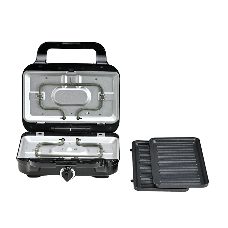 2-slice 6 in 1 Detachable Plates Sandwich Panini Maker Mini Waffle Maker