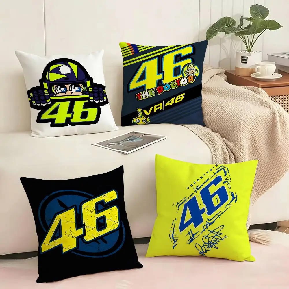 

Valentino Rossi Moto 46 Pillow Case Square Double-Sided Sofa Cushion Cover Bedroom Bedside Pillow Gift