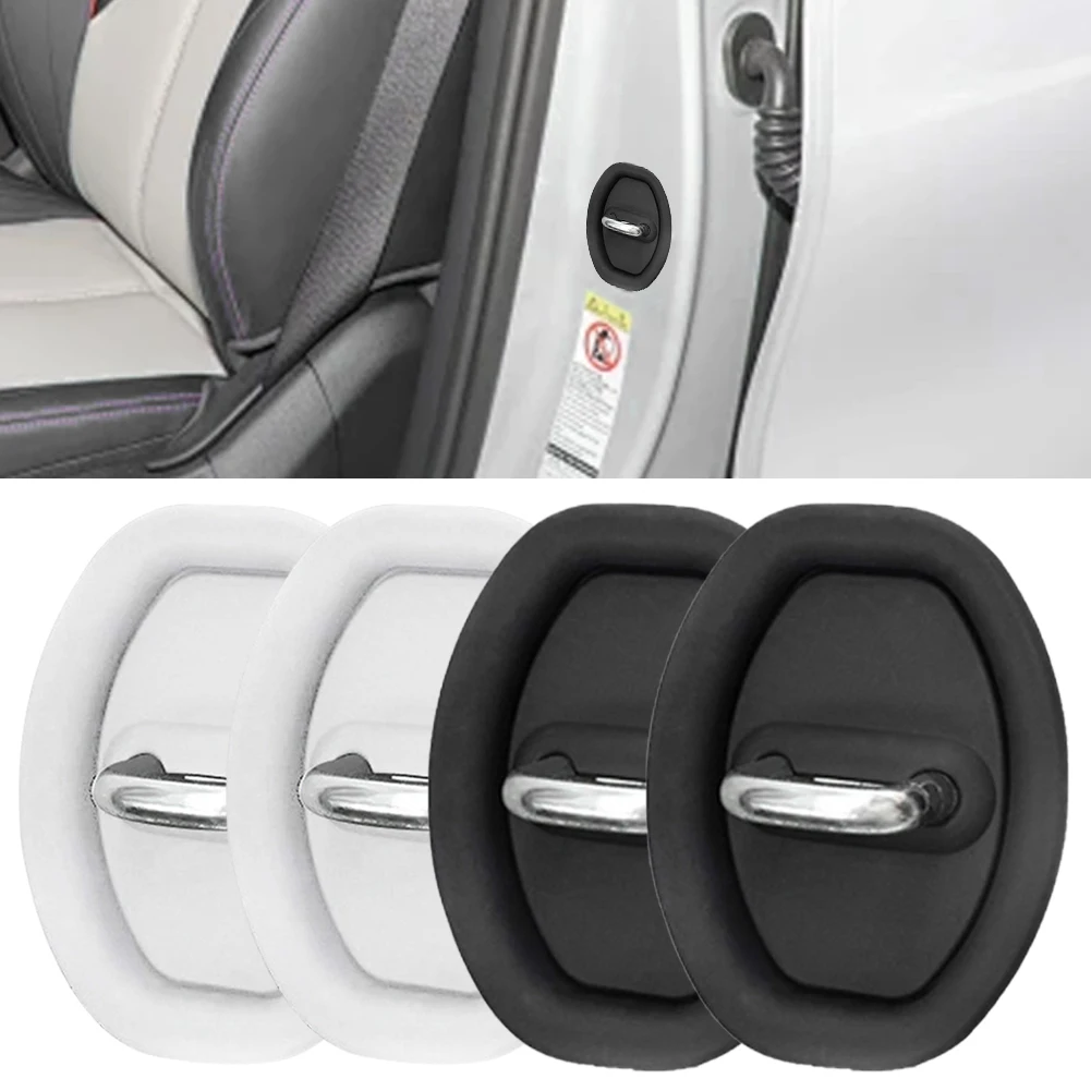 

4Pcs Car Door Latch Protective Cover Silicone Vehicle Door Locks Guard Stopper Car Door Mute Damping Cushion Silent Shock Pads