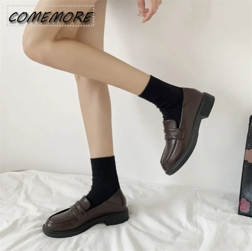 Loafers Womens Lolita Mary Jane Shoes Girls Japanese School Jk Uniform Harajuku Shoes College Gothic Quality Casual for Woman PU