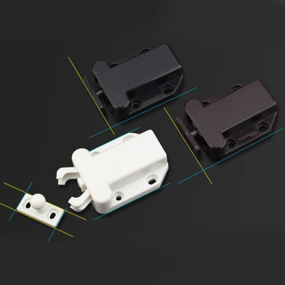 

2 Pcs Door Catch Press Latch Wardrobe Stopper Chest Drawers Cupboard Closet Cabinet Hardware Plastic Durable Easy