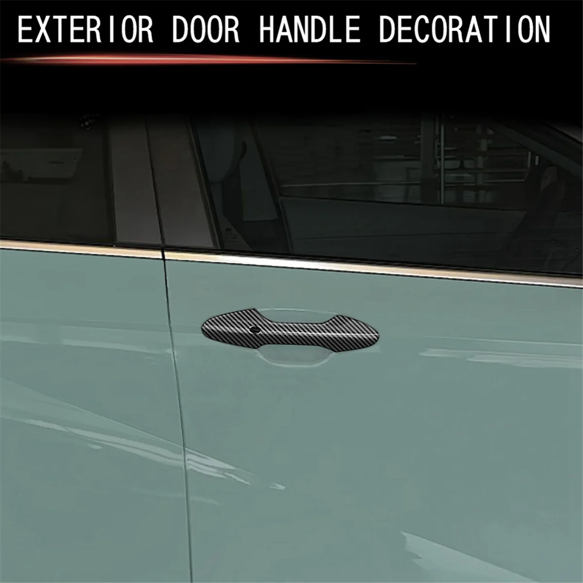 Car Outer Side Door Handle Cover Trim for 2024+ Exterior Door Handle Trim Accessories Carbon Fiber