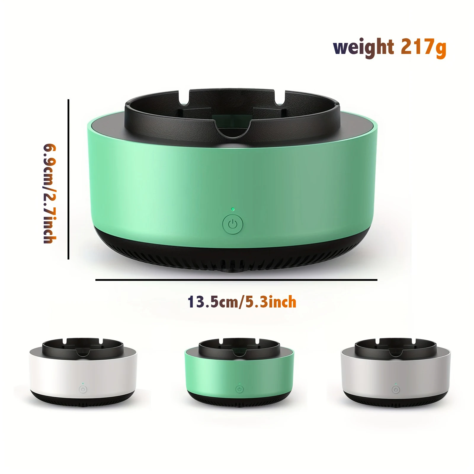 360° Surround Suction Intelligent Air Purification Ashtray, Indoor Household Intelligent Ashtray, Smart Cigarette Ashtray Air Pu