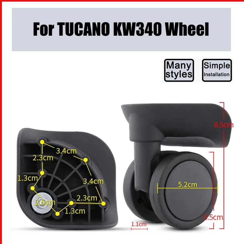 

For TUCANO KW340 Universal Wheel Replacement Suitcase Smooth Silent Shock Absorbing Wheel Accessories Wheels Casters Repair