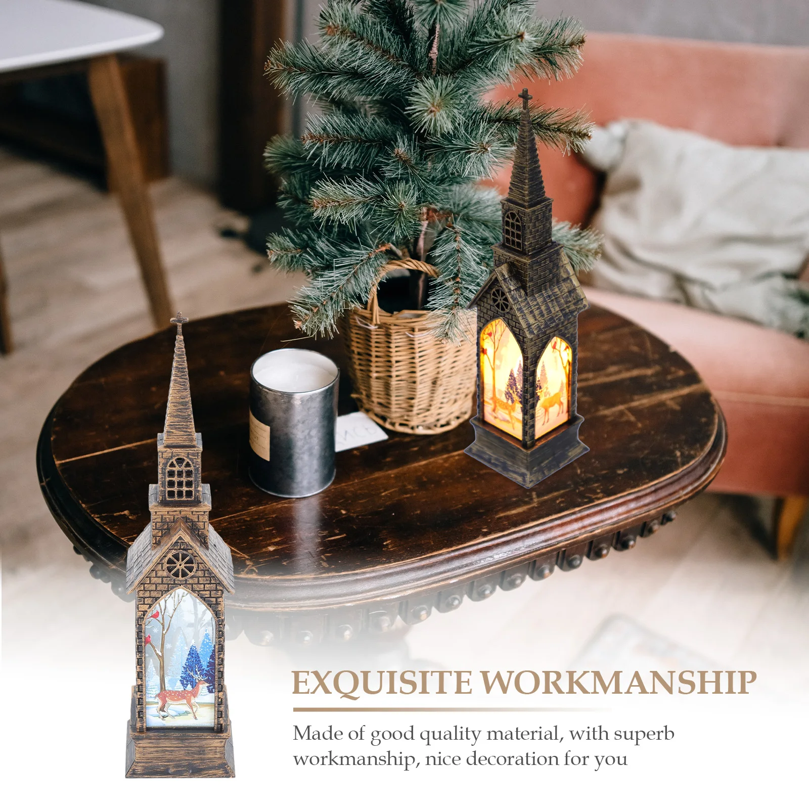 Christmas Lanterns Outdoor LED Luminous Small Wind Light Mini Lights Desktop Decorative Coffee