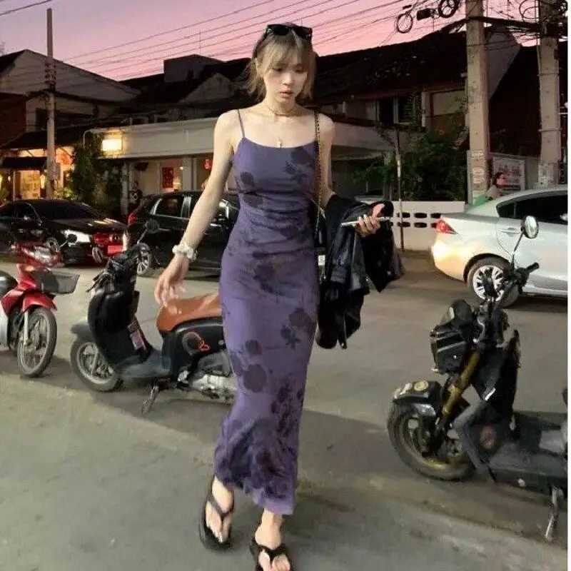Nuevo Vestido Largo Estilo Chino para Mujer, Sexy, sin Tirantes, Estilo Dulce y Picante, Fibra Compuesta de Poliéster y Nailon