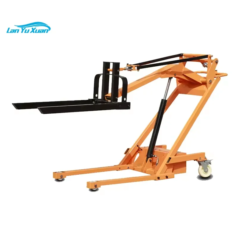 High Quality 500Kg electric hand  with portable self lift ability fork mini forklift  lift portable stacker