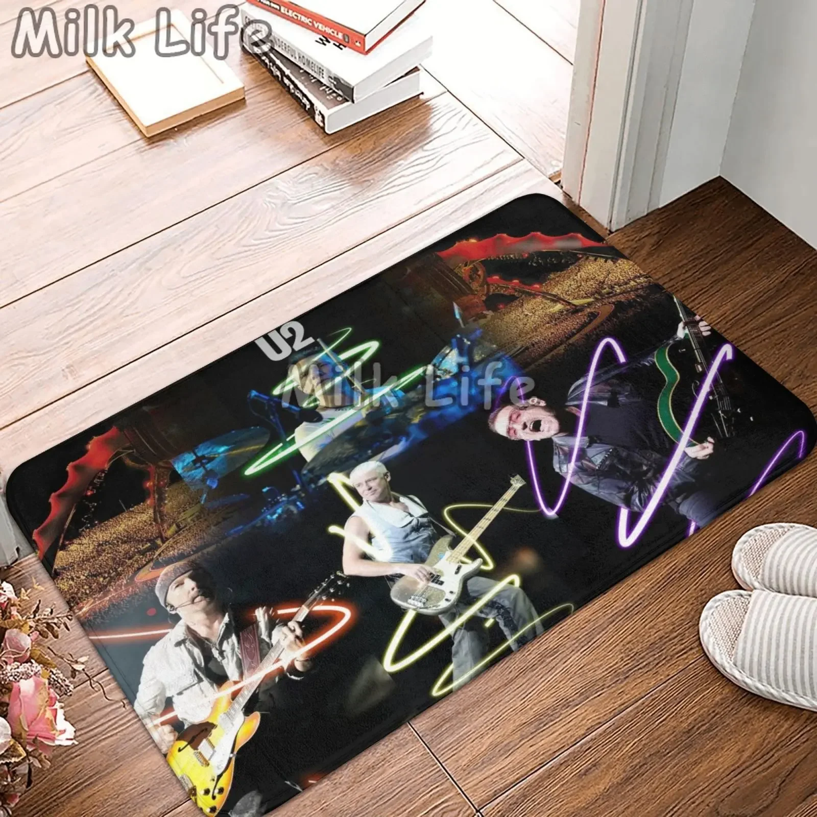 Metal Band Rock U2 Doormat for Living Home Room Mat Camping Balcony Carpet Entrance Door Rug Indoor Decor Gifts