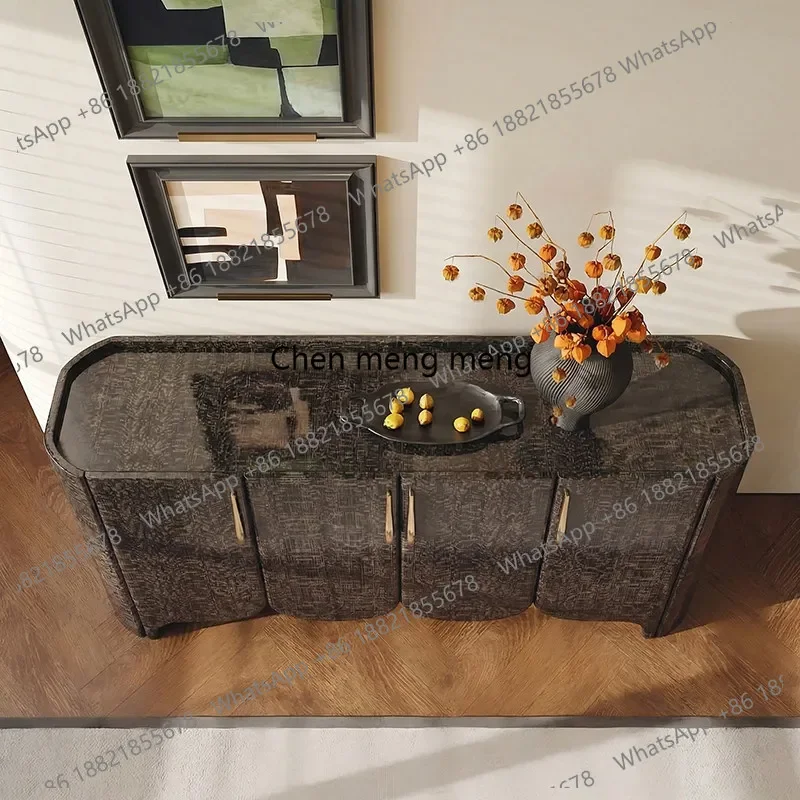 

E136Italian style, solid wood dining side cabinet, living room household tea, modern simple wall storage cabinet