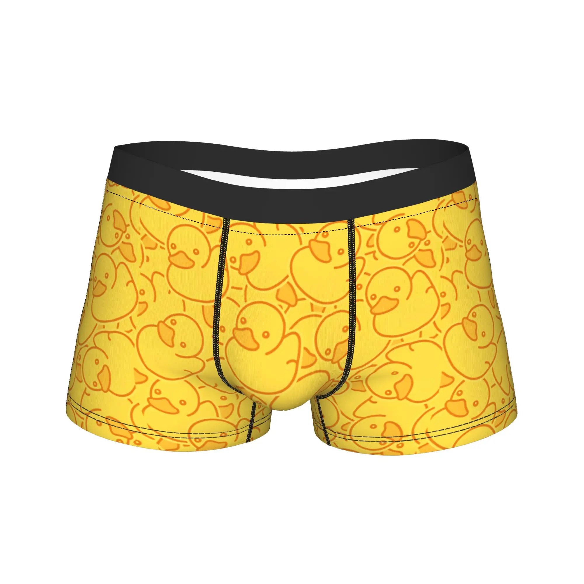 

Желтые трусы-боксеры с резиновой уткой для мужчин, дышащие, высококачественные, с узором, большие размеры