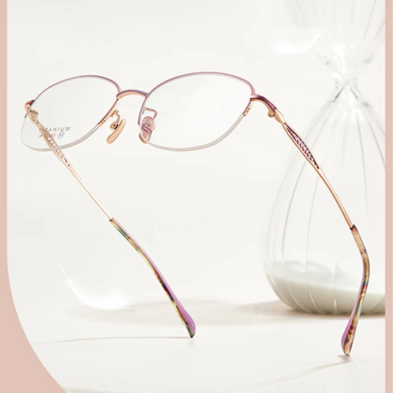 EYORA خفيفة التيتانيوم النقي البيضاوي نظارات للقراءة قصر النظر نظارات مد البصر مكافحة الضوء الأزرق النظارات التقدمية اللونية