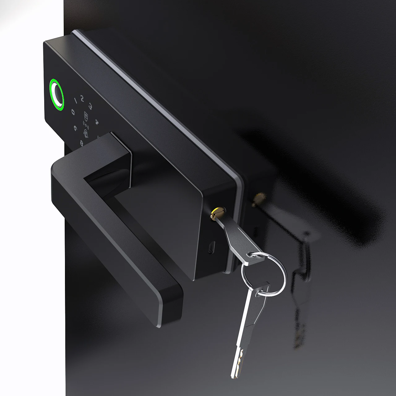 New Arrival Tuya Smart Office Security Push Inside Glass Partition Door Lock With Fingerprint, Password, Card and Keys to Unlock