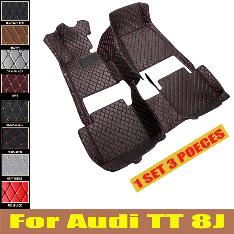 

Car Floor Mats For Audi TT 8J MK2 2007~2014 Luxury Leather Mat Auto Rugs Durable Pad Protective Carpets Set Car trunk mat 2008