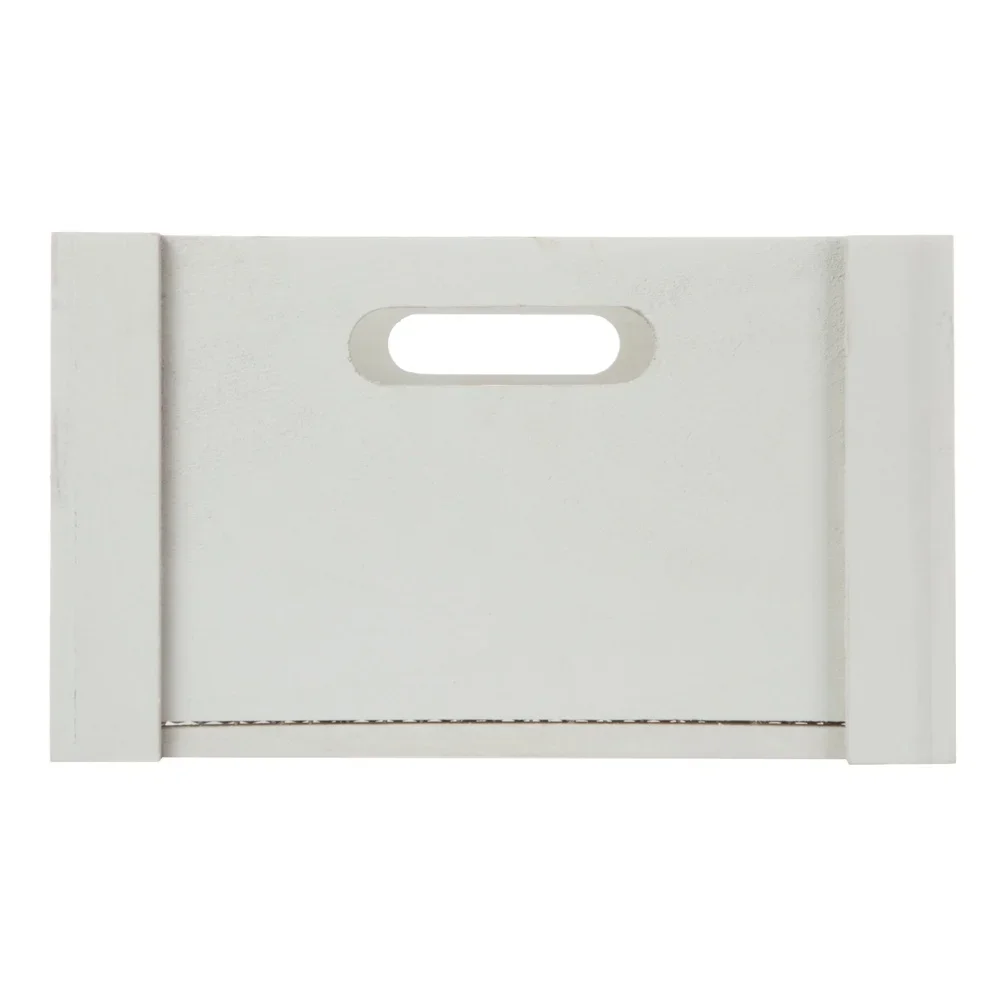 مجموعة سلة تخزين سلكية من الخشب الرمادي مكونة من قطعتين مع مقابض مقطوعة لتنظيم المنزل وتخزين العناصر الصغيرة