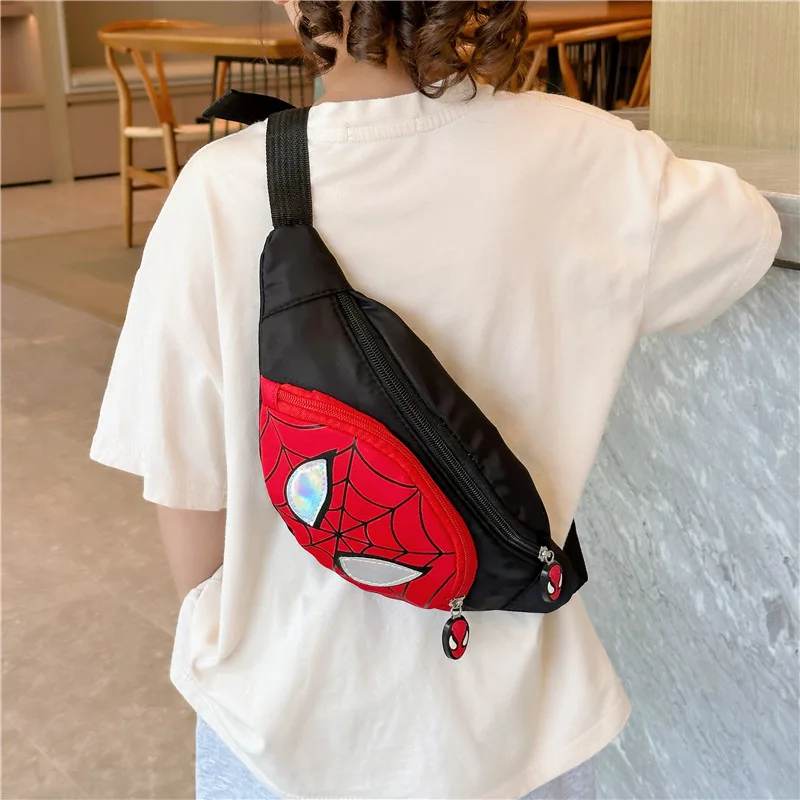 Disney Cartoon Spider-Man cintura saco para crianças, meninos, bonito, novo